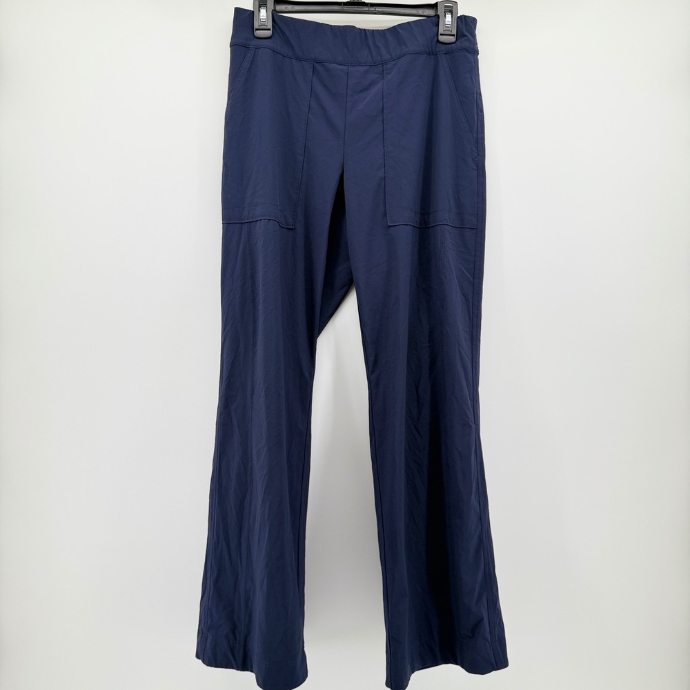 Athleta Trekkie North Wide Leg Pants Navy Blue Size 6 Hiking Travel Stretch